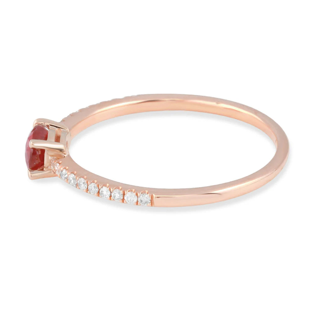 .50ct Ruby Ring with .13ct Diamonds in 14K Rose Gold