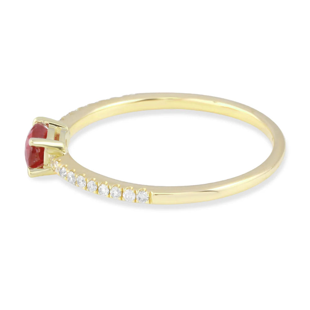 .50ct Ruby Ring with .13ct Diamonds in 14K Yellow Gold