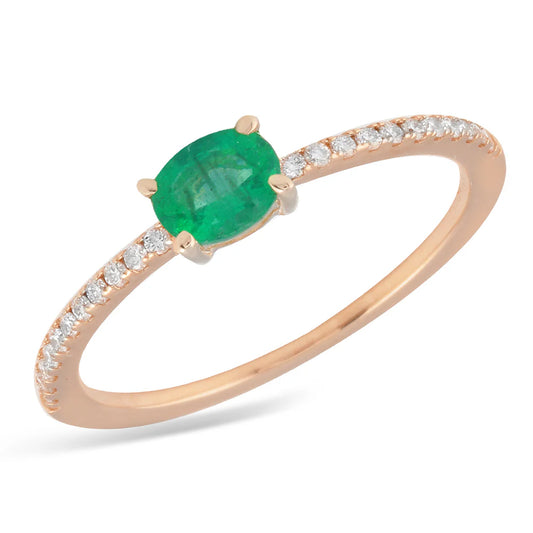 .36ct Emerald Pendant with .13ct Diamonds in 14K Rose Gold