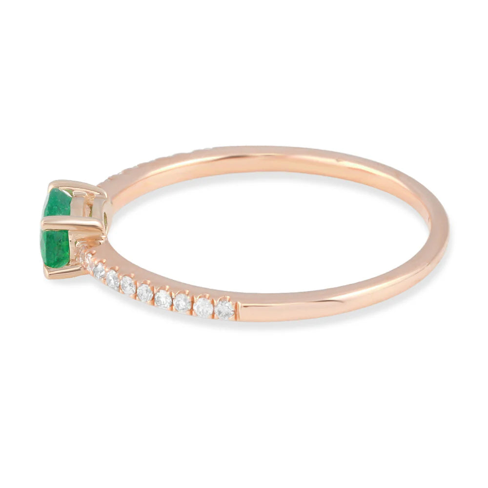 .36ct Emerald Pendant with .13ct Diamonds in 14K Rose Gold