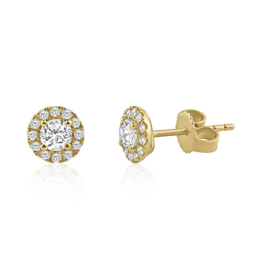 .57ct Diamond Stud Earrings in 14K Yellow Gold