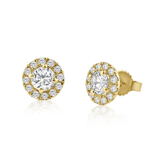 1.04ct Diamond Stud Earrings in 14K Yellow Gold