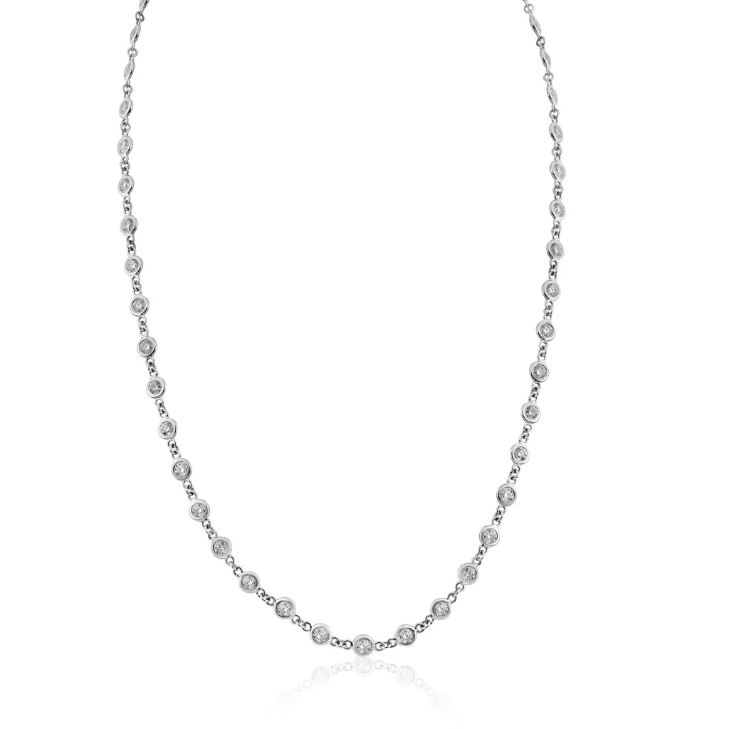 5.43ct Diamond Necklace in 14K White Gold