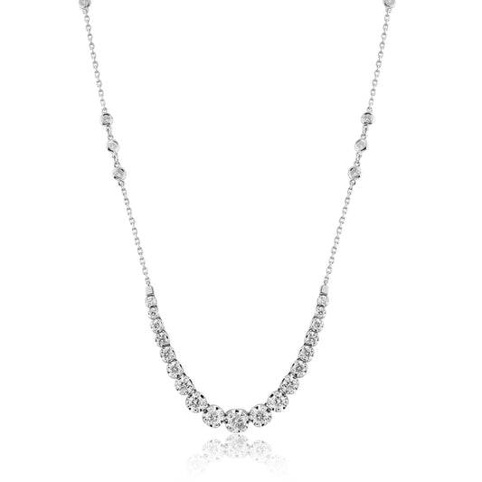 3.23ct Diamond Necklace in 14K White Gold "17