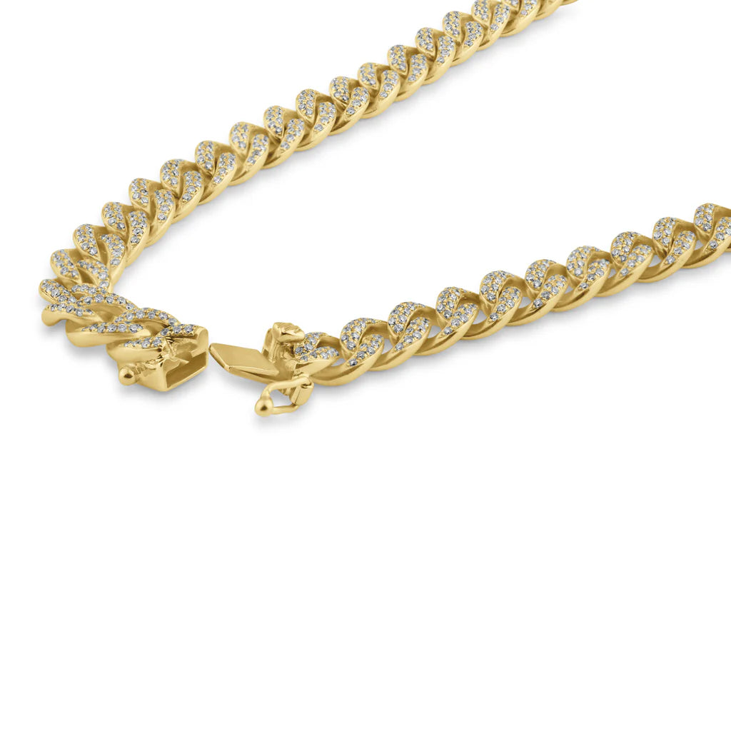 4.00ct Diamond Cuban Necklace in 14K Yellow Gold