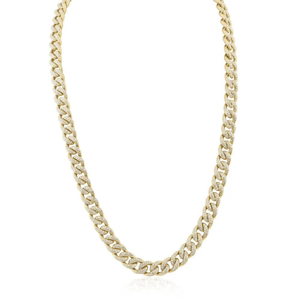 4.00ct Diamond Cuban Necklace in 14K Yellow Gold