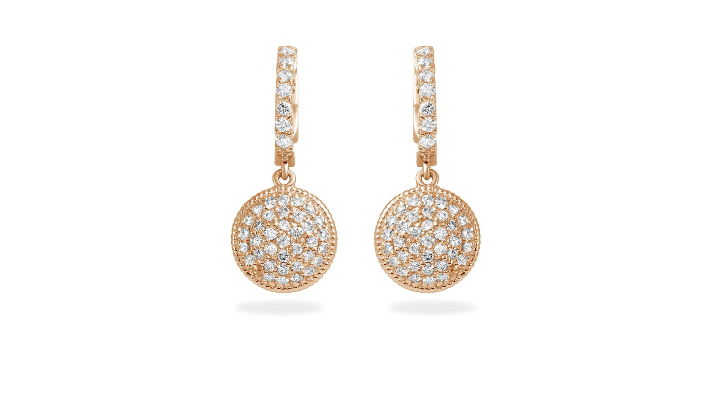 1.14ct Diamond Earrings in 14K Rose Gold