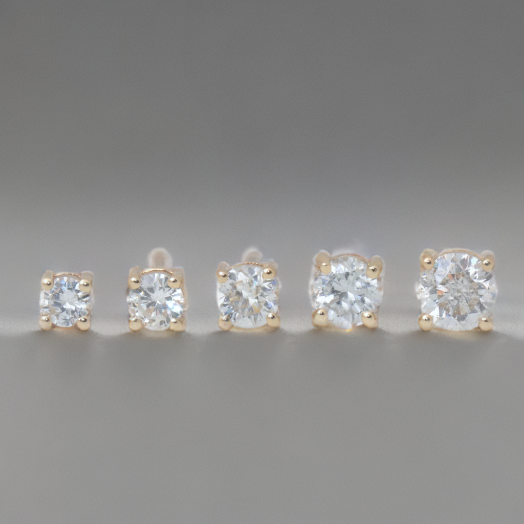 Custom Pronged Diamond Earring Studs of Various CT.’s