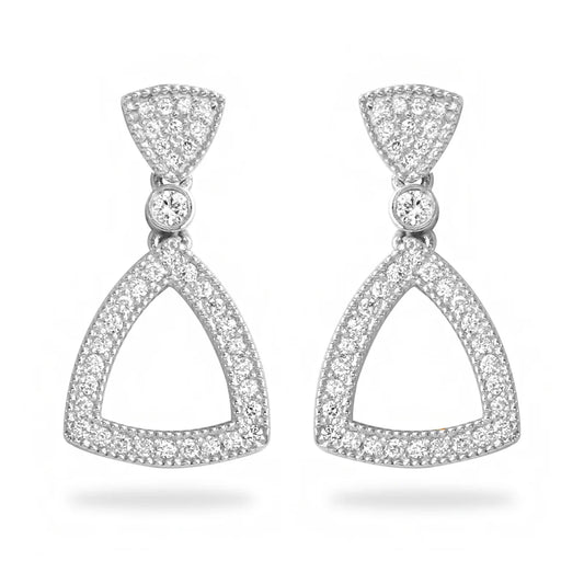 .37ct Pure Diamond Triangle Earrings in 14K White Gold