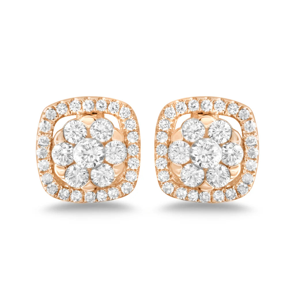 .43ct Diamond Stud Earrings in 14K Rose Gold