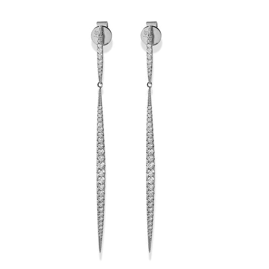 .73ct Diamond Icicle Drop Earrings in 14K White Gold