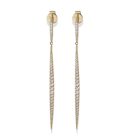 .73ct Diamond Icicle Drop Earrings in 14K Yellow Gold