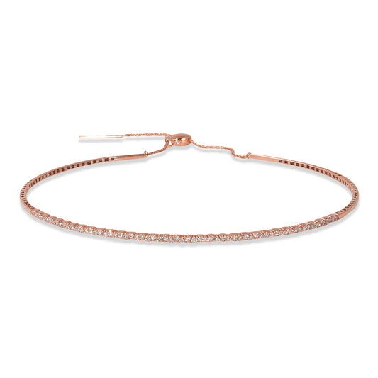 1.ct Diamond Chocker Necklace in 14K Rose Gold