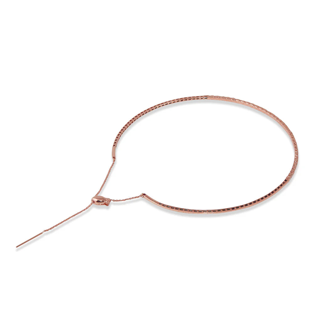 1.ct Diamond Chocker Necklace in 14K Rose Gold