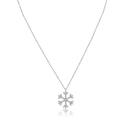 .15ct Diamond Snowflake Pendant in 14K White Gold