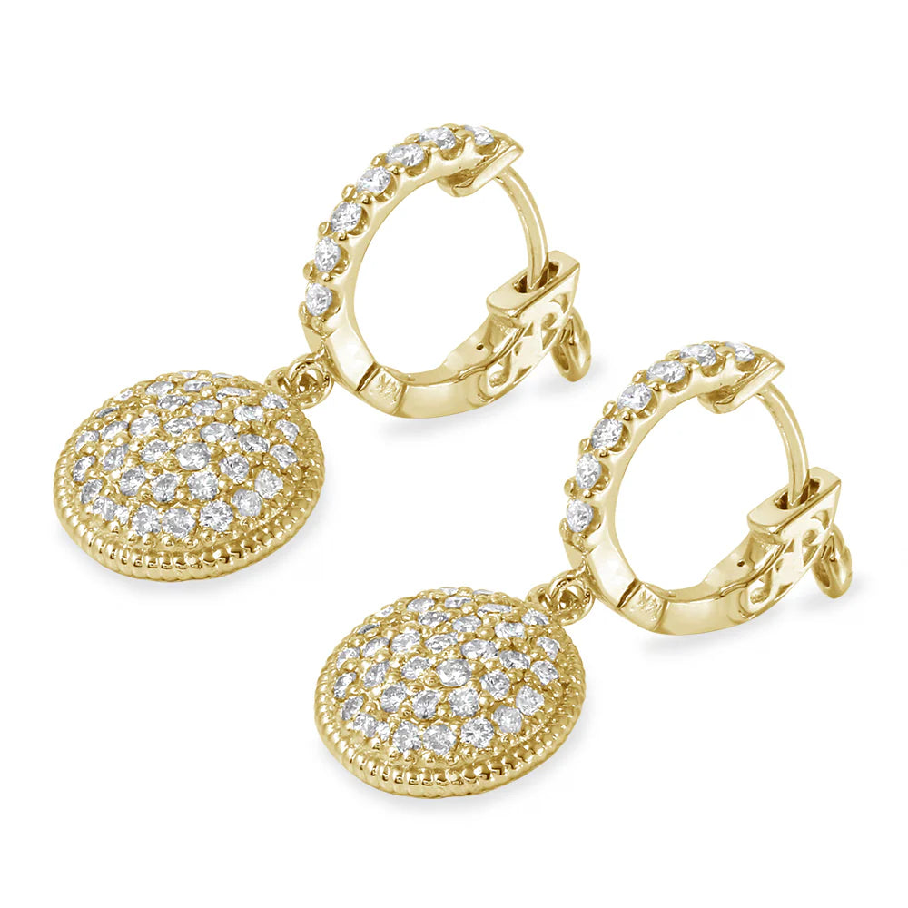 1.14ct Diamond Earrings in 14K Yellow Gold