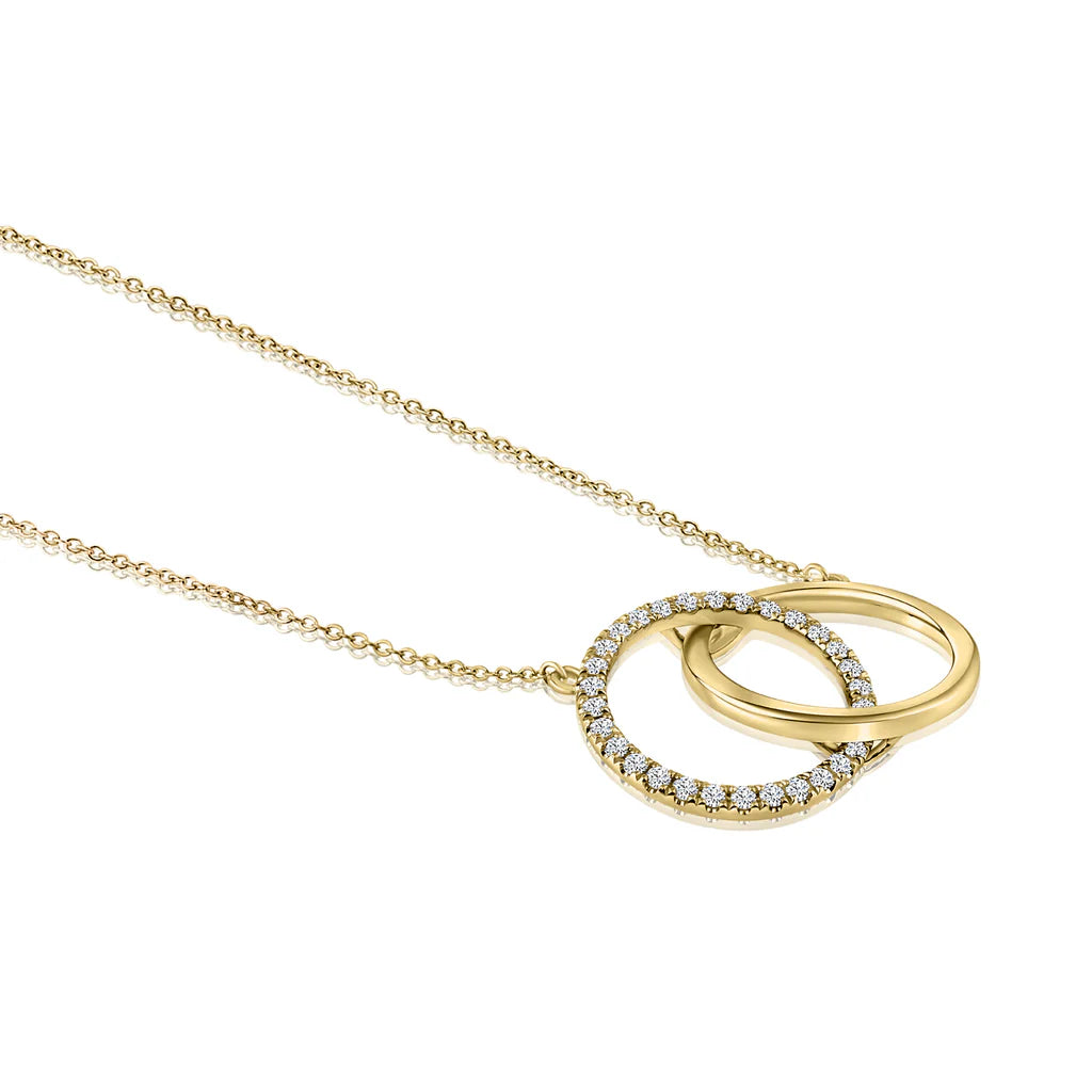 .23ct Diamond Interlocking Hoops Pendant in 14k Gold