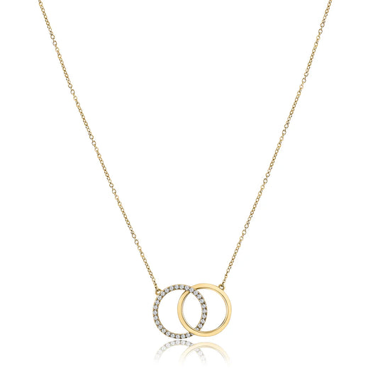 .23ct Diamond Interlocking Hoops Pendant in 14k Gold