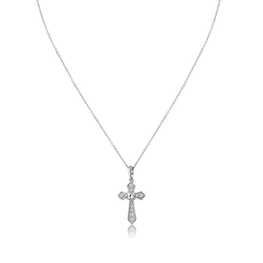 .14ct Diamond Cross Pendant in 14K Gold