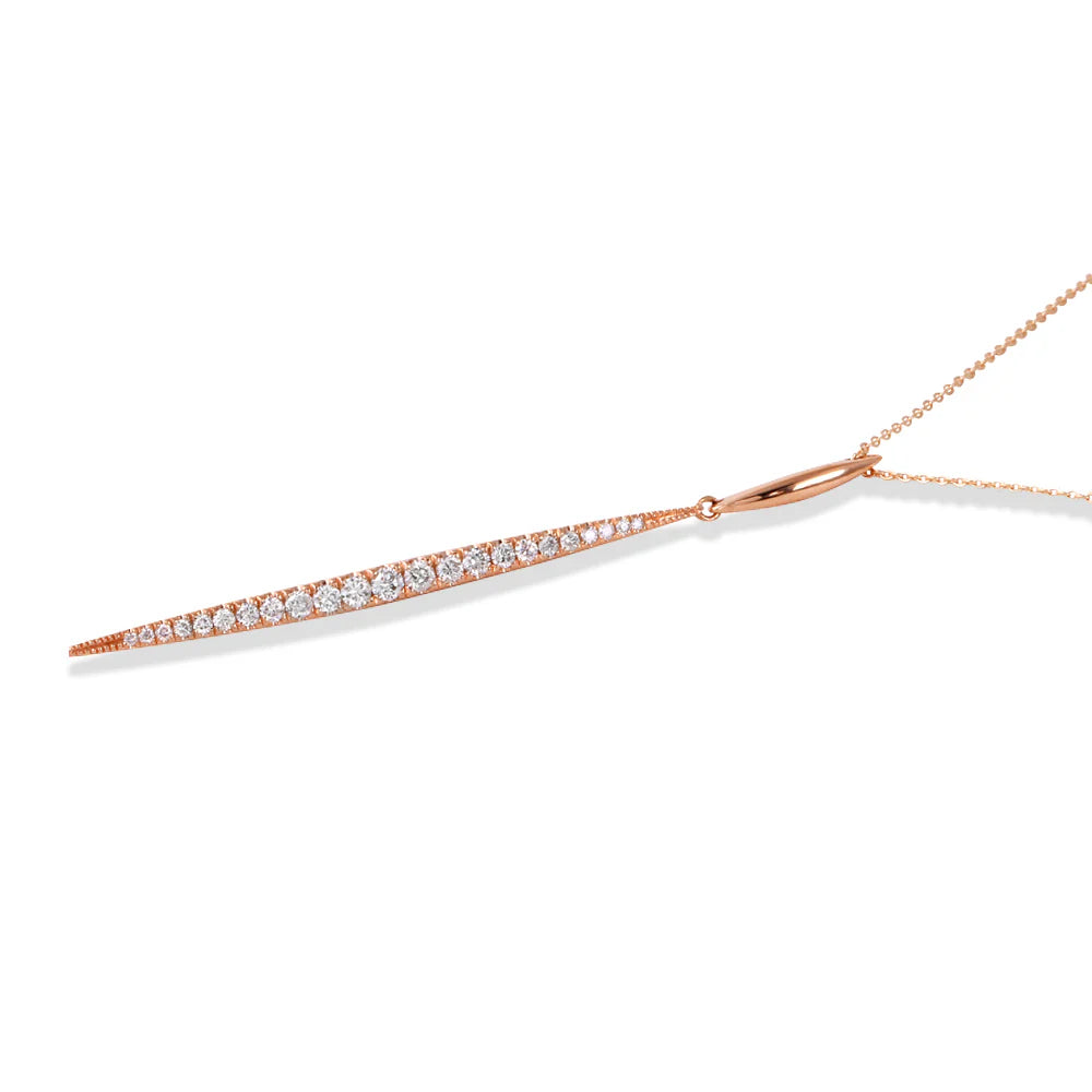 .30ct Diamond Icicle Drop Pendant in 14k Rose Gold