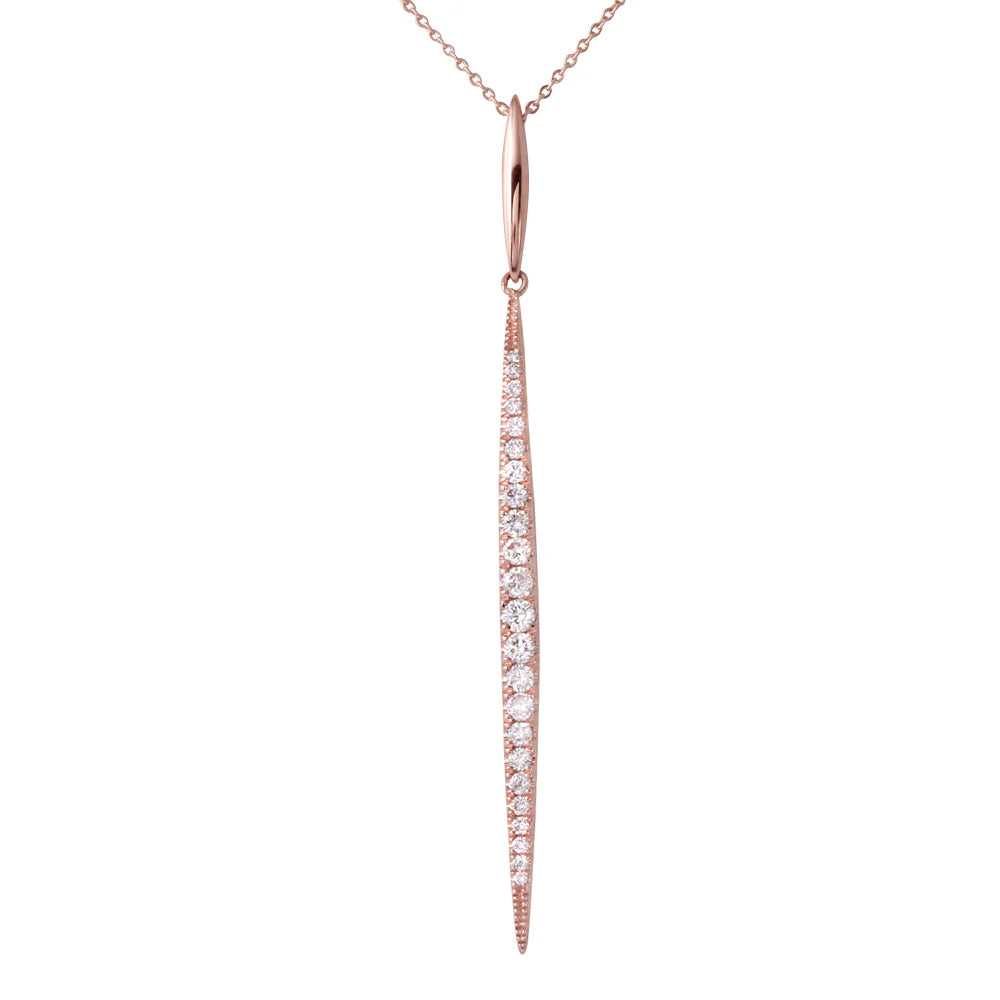 .30ct Diamond Icicle Drop Pendant in 14k Rose Gold