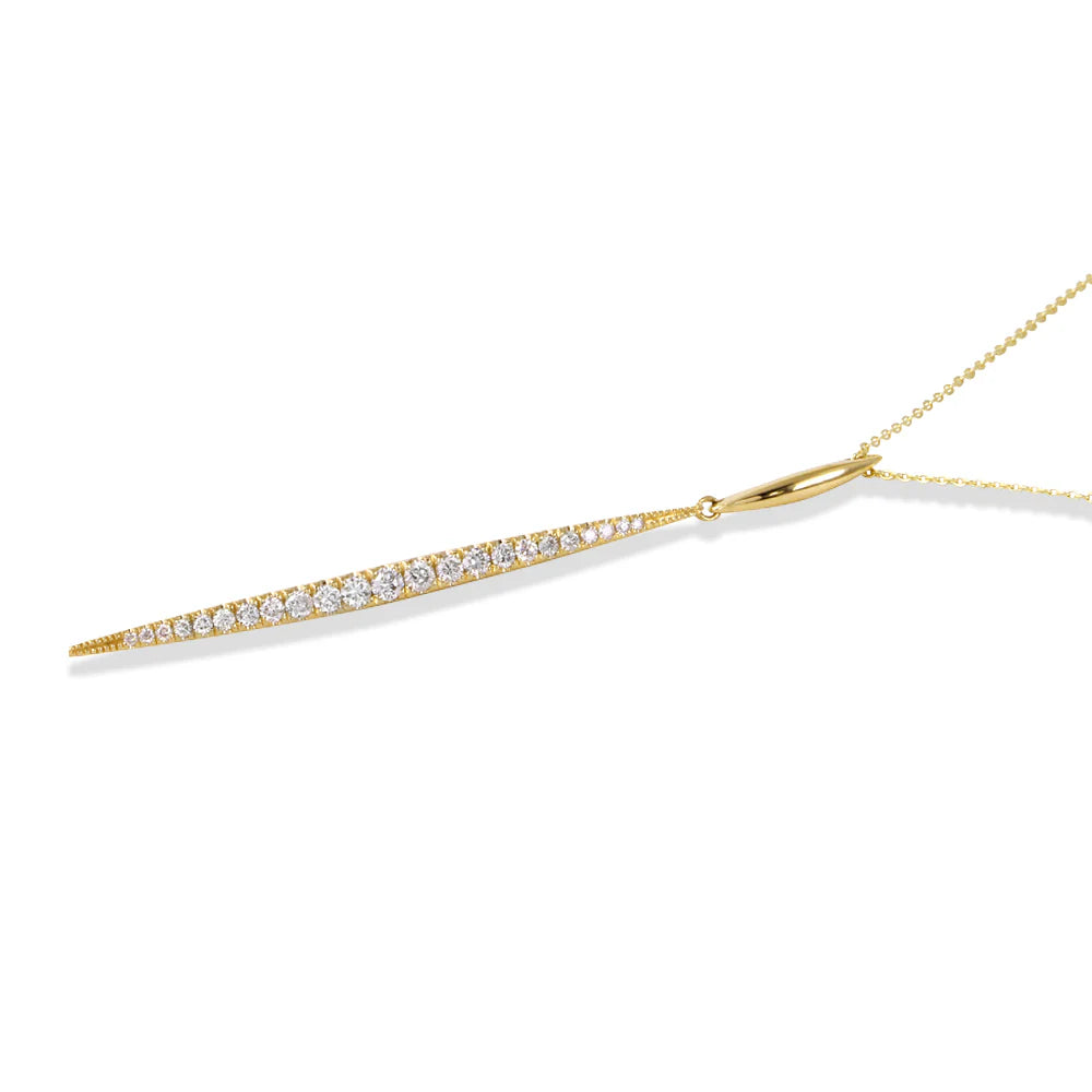 .30ct Diamond Icicle Drop Pendant in 14k Yellow Gold