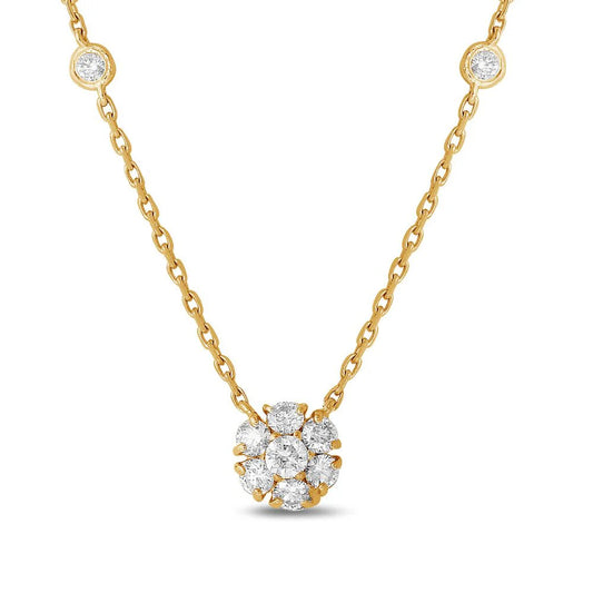 .76ct Invisible Diamond Necklace in 14K Yellow Gold