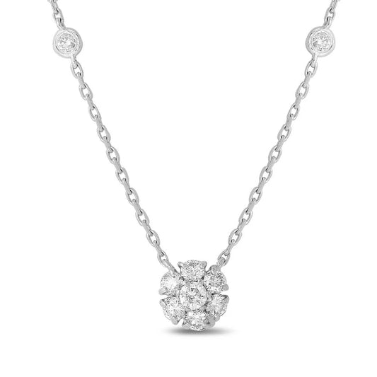 .76ct Invisible Diamond Necklace in 14K White Gold