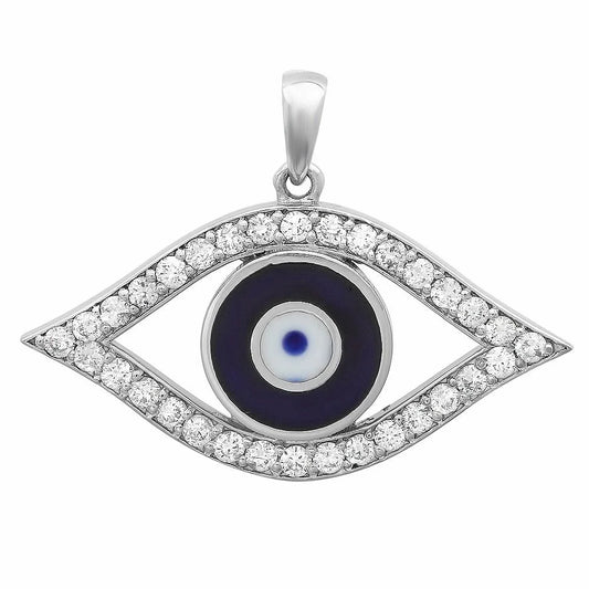 0.56ct Evil Eye Diamond Pendant in 14K White Gold